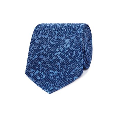 Jeff Banks Blue floral print tie